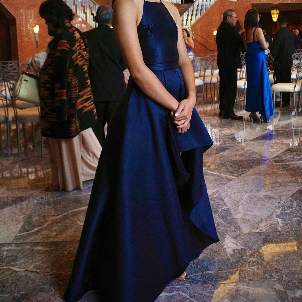Lulus Navy Blue High-Low Maxi Dress